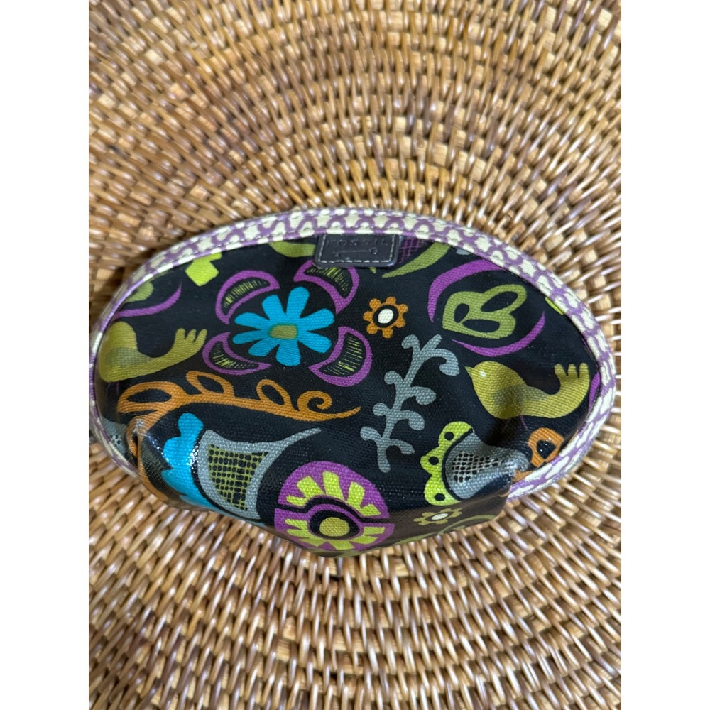 Fossil Key-Per Coated Canvas Floral Bird small Makeup Bag Pouch SL2703